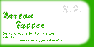 marton hutter business card