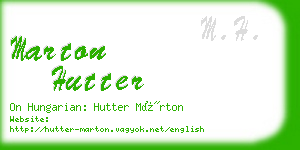 marton hutter business card